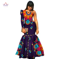 bintarealwax african clothes for women vestidos african bazin riche dress for women cotton print mermaid long dress wy346