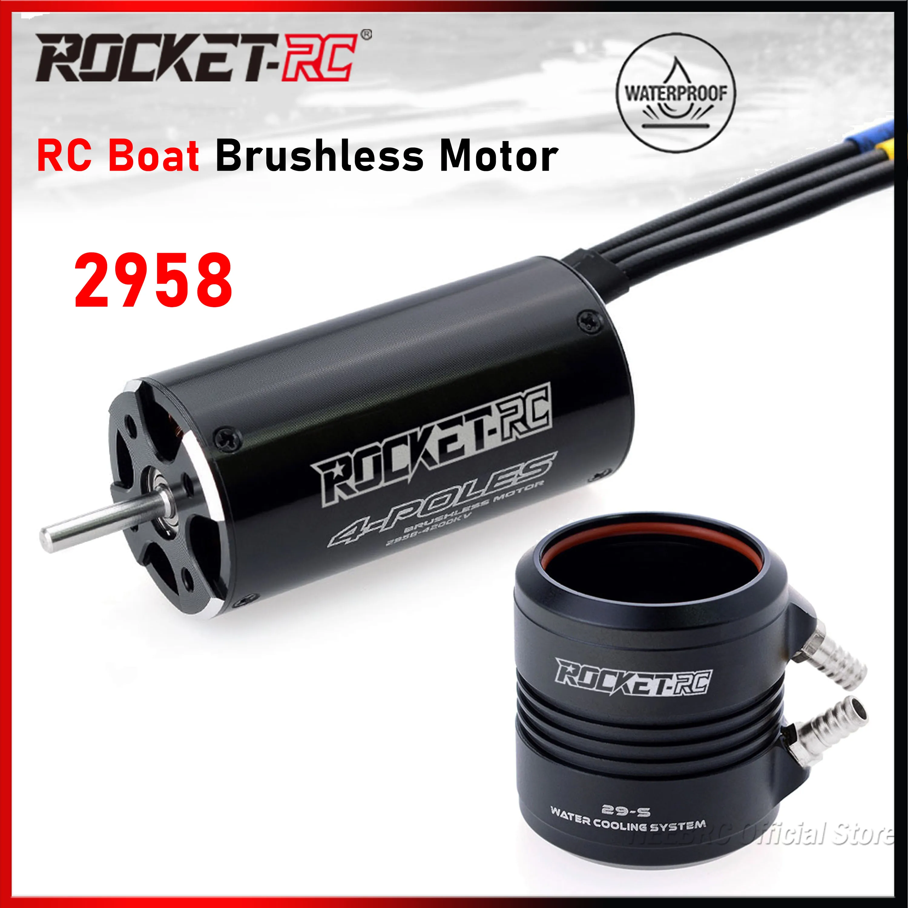 Rocket-RC Водонепроницаемый 2958 3380KV 4200KV 4480KV Бессенсорный бесщеточный двигатель 3 175 мм