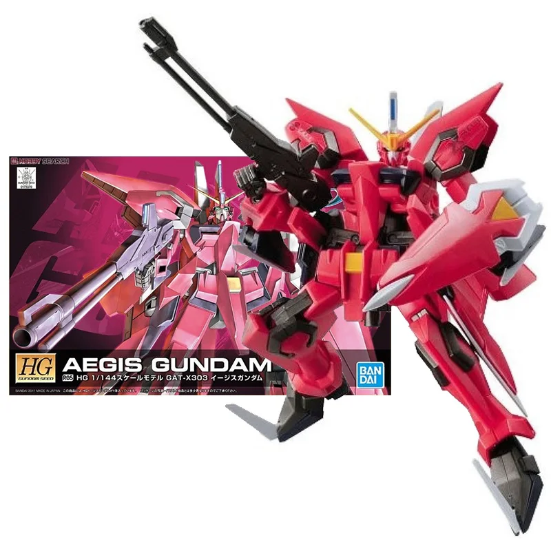 Оригинальная модель Bandai Gundam, Комплект аниме-фигурок HG SEED R05, коллекция GAT-X303 Aegis, фигурка Gunpla из аниме, игрушки для детей