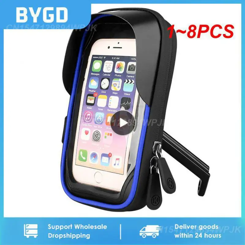 

1~8PCS Waterproof Bike Bicycle Phone Mount Bag Case Motorcycle Handlebar Phone Holder Stand for 4.5-6.4 Inch Mobile Cell Phones