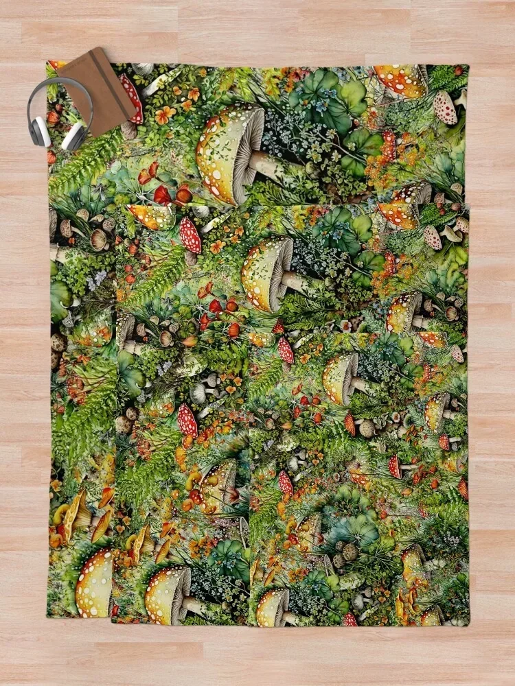 Ковер грибы и цветы коллаж тепловое одеяло большие одеяла для кровати