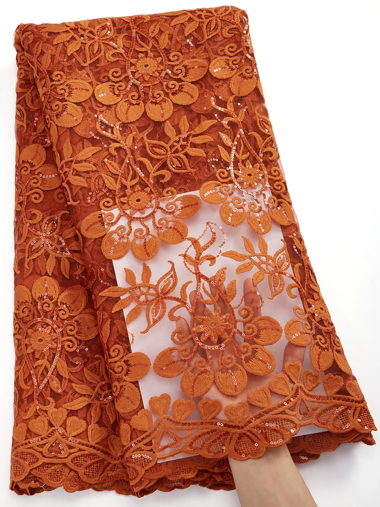 

Африканская кружевная ткань Zhenguiru, французская молочная шелковая кружевная ткань с блестками, 5 ярдов, нигерийские материалы для женских свадебных платьев, A2890