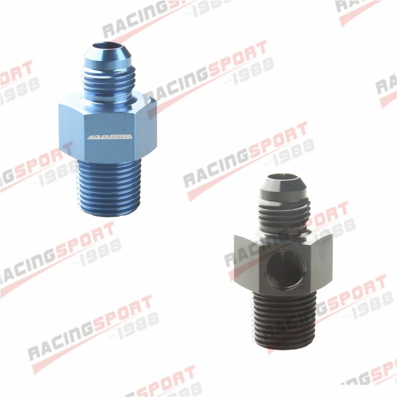 

8AN AN-8 Male To 1/4 "NPT с 1/8" NPT Калибр порт адаптер черный/синий