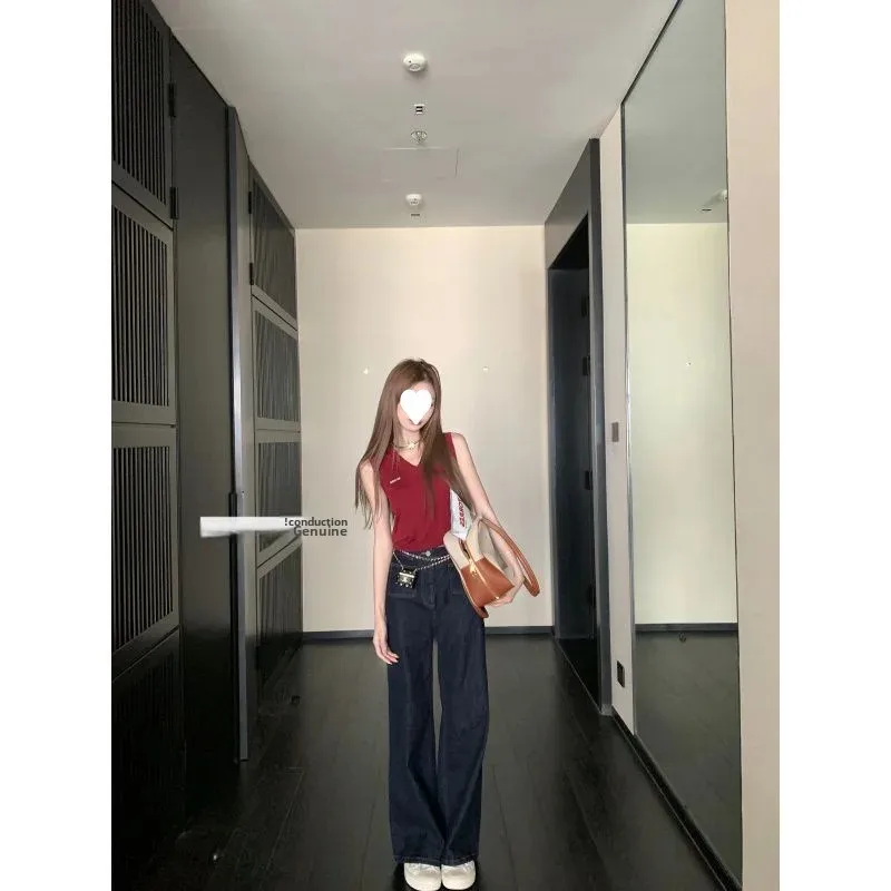 Элегантный вязаный жилет с V-образным вырезом женский модный двухцветный