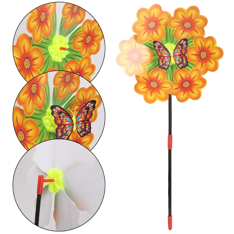 

New Flower Windmill Wind Spinner Pinwheels Home Garden Yard Decoration Kids Toys New