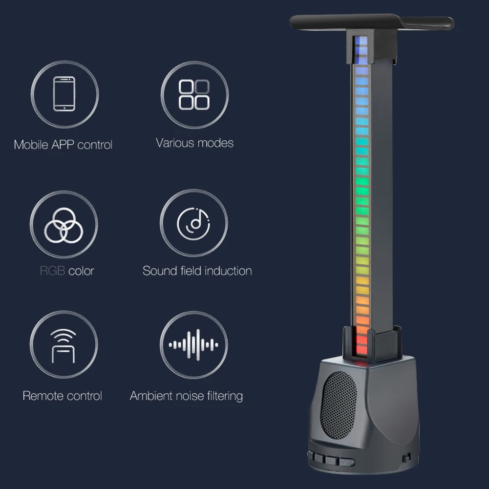 

Подставка для игровой гарнитуры 3 в 1, колонка с RGB подсветильник кой, съемная светодиодная полоса с окружающим светом, держатель для наушник...