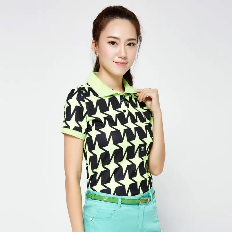 

Pgm Golf Shirts Women 2022 Short Sleeve Golf Wear Summer Ladies Business Fashion Quick Drying Breathable Golf Clothing B30007