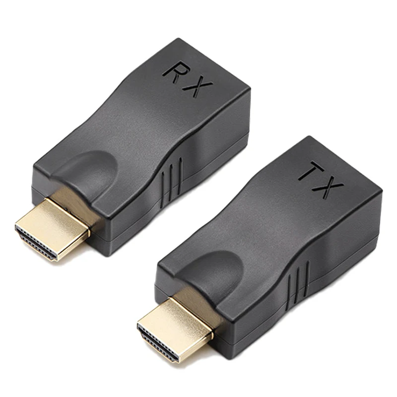 

HDMI-compatible Extender Support Hot Plug Practical Cat-5e/6 Cable Extender Adapter Hdmii-compatible Adapter Hard Plastic 4k Hd