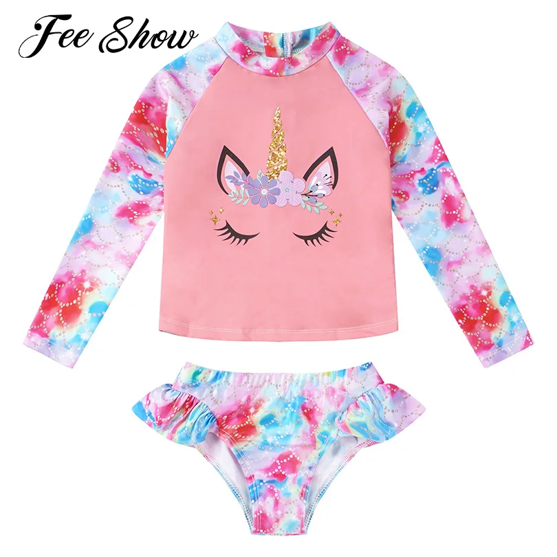 

Summer Kids Girls Swimsuit Costumes Swimwear Cartoon Horse Print Swimming Outfit Girls Swimwear Children Bathing Suits Beachwear
