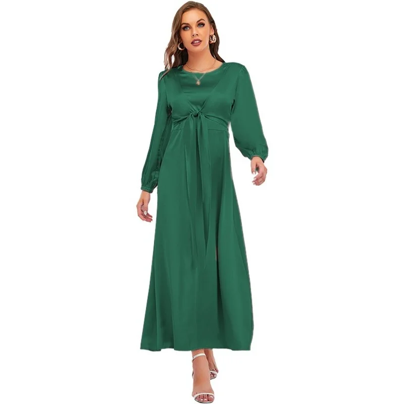 

Ramadan Abaya Femme Islam Abayat Islamic Clothing Satin Abayas for Women Dubai 2022 Turkey Eid Dresses Tunic Kaftan Caftan