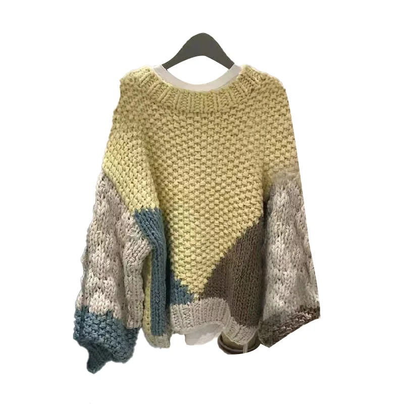 Новинка 2023 года свободный свитер для ленивого ветра женский осенний пуловер с