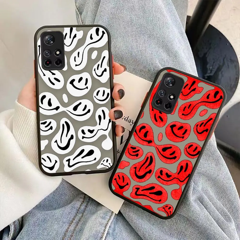 

Trippy Funny Smiley Face Shockproof Case For Redmi K20 K30 K40 NOTE 11 4G 10 5G 9 9T 9S 8 7 6 5 APRIME 4 3 2 PRO Case Funda Capa