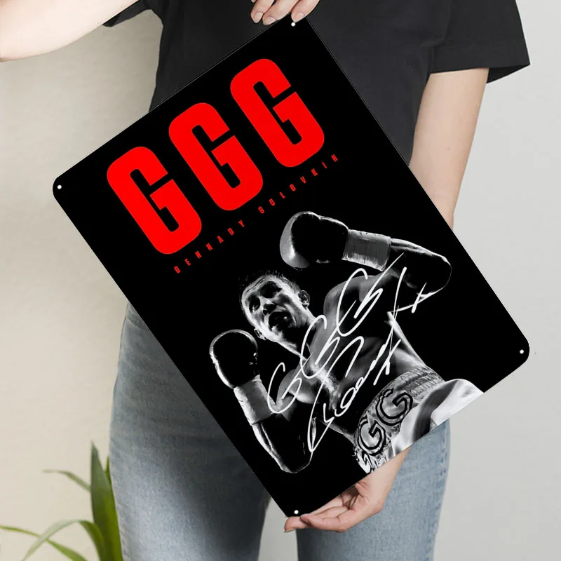 Gennady Golovkin Boxer Oster Boxing Металлические вывески Рещи для дизайна комнаты