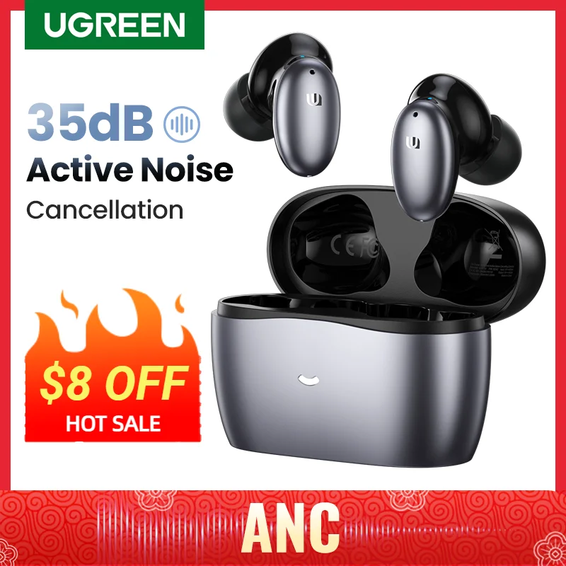 UGREEN HiTune X6 ANC Wireless Headphone Bluetooth 5.1 Earphones TWS Earbuds ANC 35dB Hybrid Active Noise Cancelling Cancellation