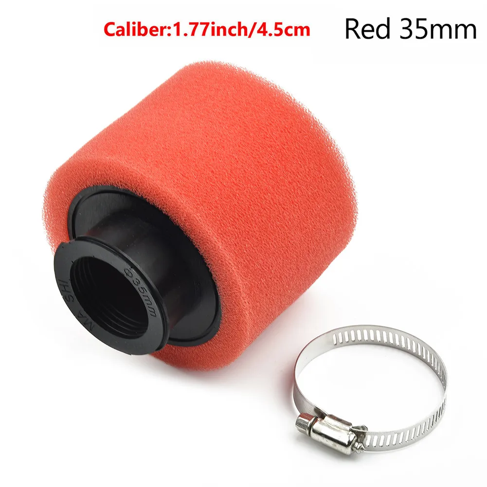 

Car Red 35mm Sponge Air Filter Cleaner Bent Neck For 50 70 90 110CC Motorcycle ATV Ith A Adjustable Stainless Steel Clamp