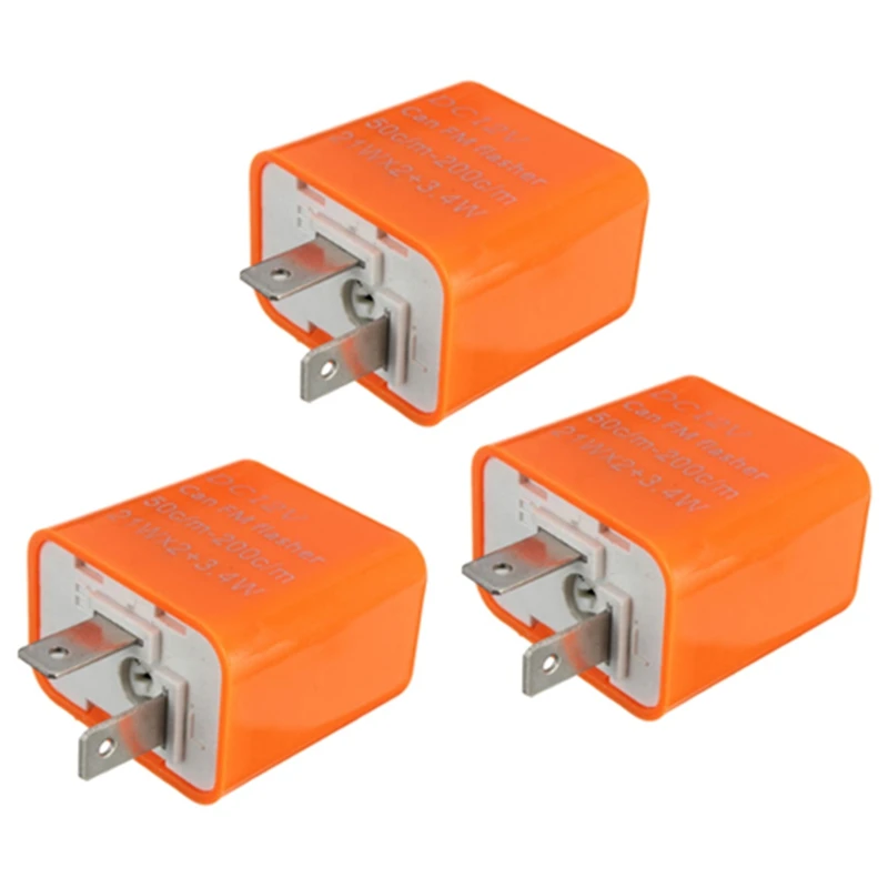 

3X 2 Pin Motorcycle Speed Adjustable LED Turn Signal Indicator Flasher Relay 12V