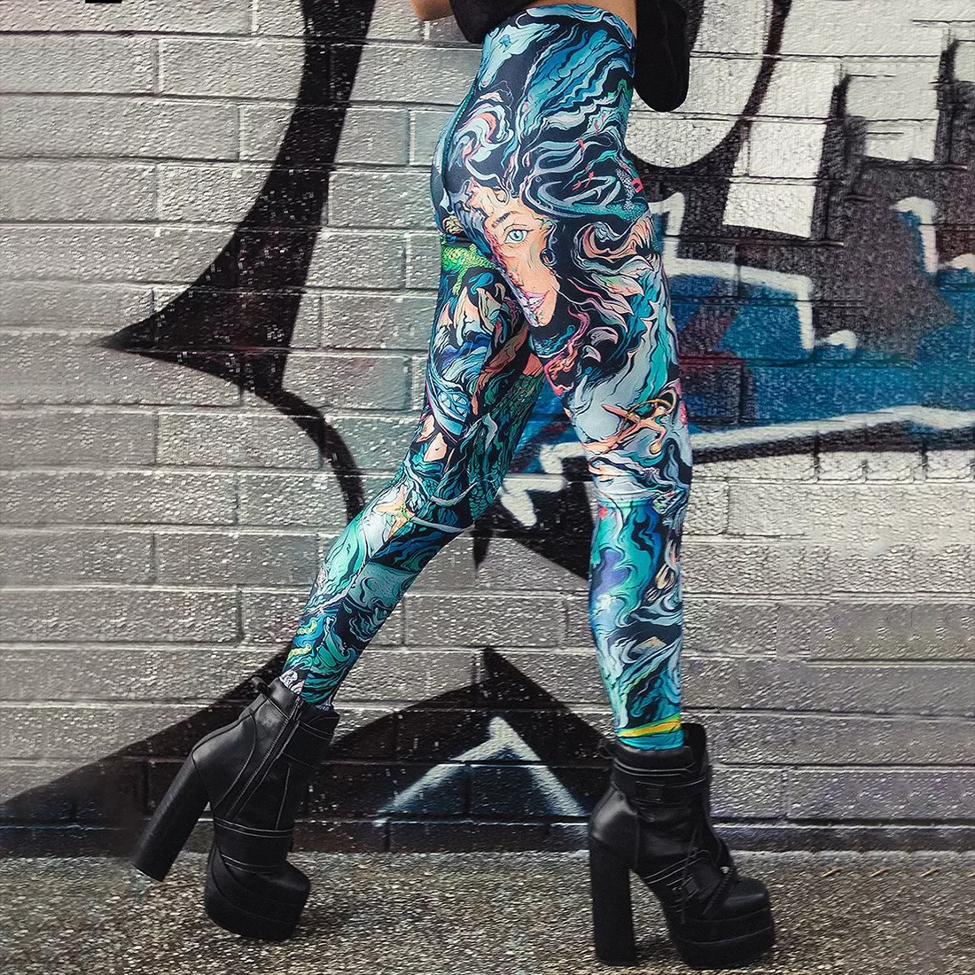 

NEW 2023 Leggings Women‘s Sea shark Print Leggings Exercise Fitness Push Up Trousers Stretch Sexy Pants