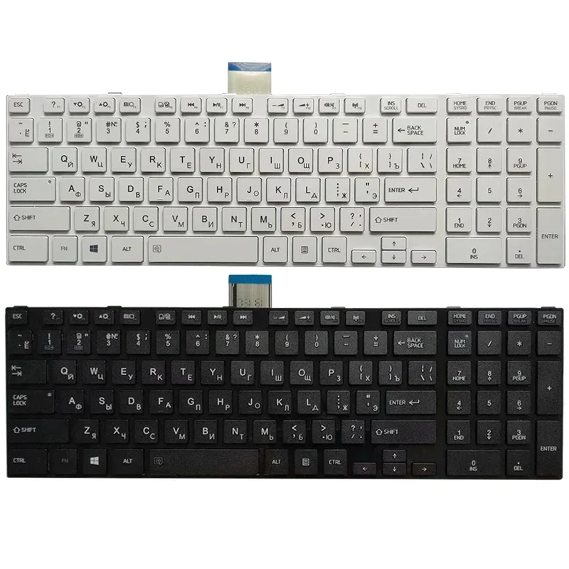Teclado do Portátil Russo para Toshiba Satellite L850 L850d P850 L855 L855d L870 L870d ru Teclado Preto Branco Novo