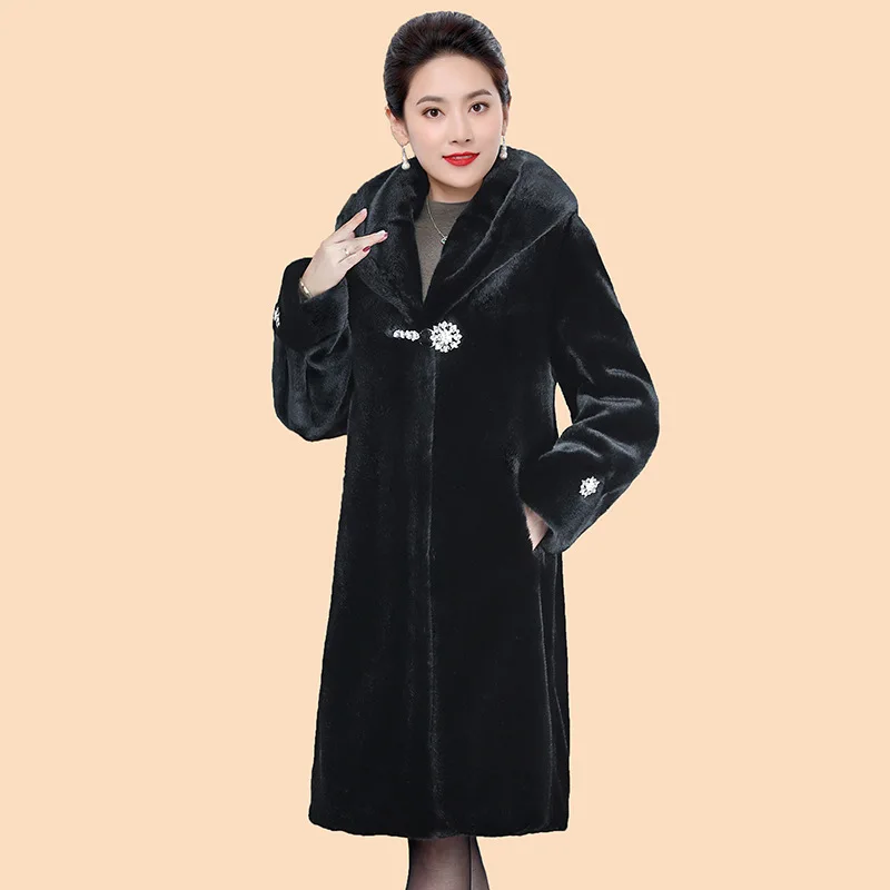 Natural Fur Coats Winter Women Mink Fur Coat Female Genuine Leather Jackets Ladies Oversize Warm Thick Detachable Long 2020 New