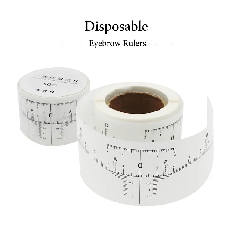 

50pcs/lot Disposable Eyebrow Ruler Sticker Adhesive Eyebrow Microblading Ruler Guide Permanent Makeup Tool