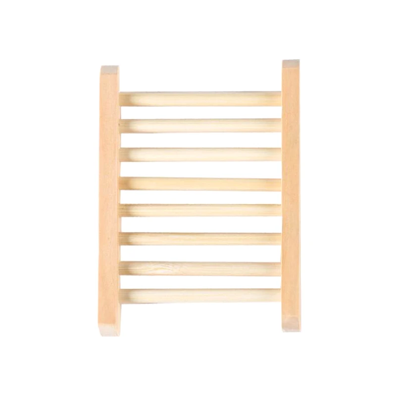 

1pc Hot Sale Natural Wooden Bamboo Soap Drainer Dishes Tray Soap Dry Holder Storage Rack Plate
