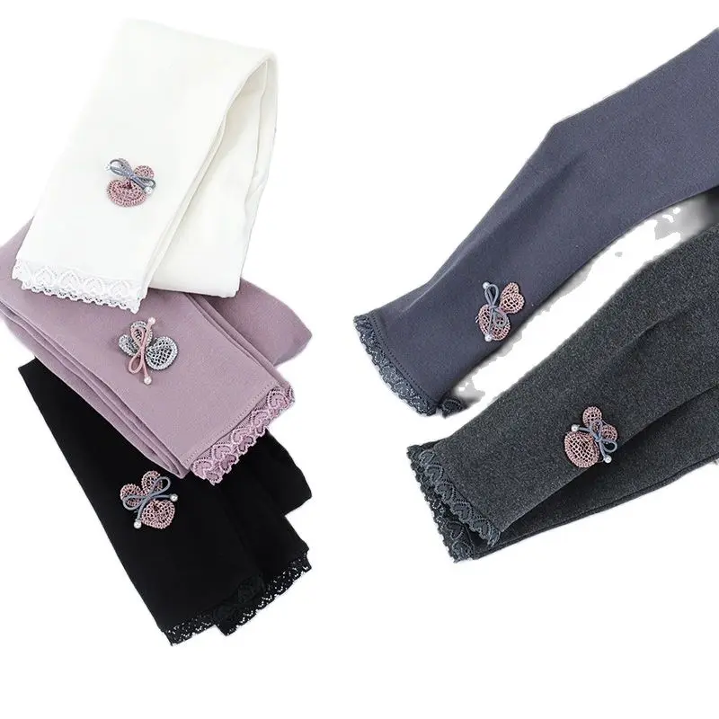 

Vidmid Girls Candy Colored Cotton Leggings Spring Autumn Children Cotton Cartoon Pants Lace Butterfly Girls Leggings P233