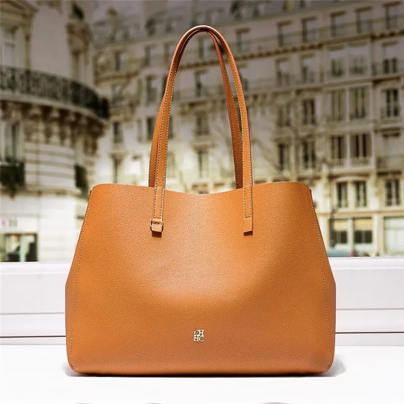

100% Genuine Leather 2022 New Letter CHCH HCHC Women's Large Capacity One Shoulder Messenger Handbag Famous Luxury Designer Sac
