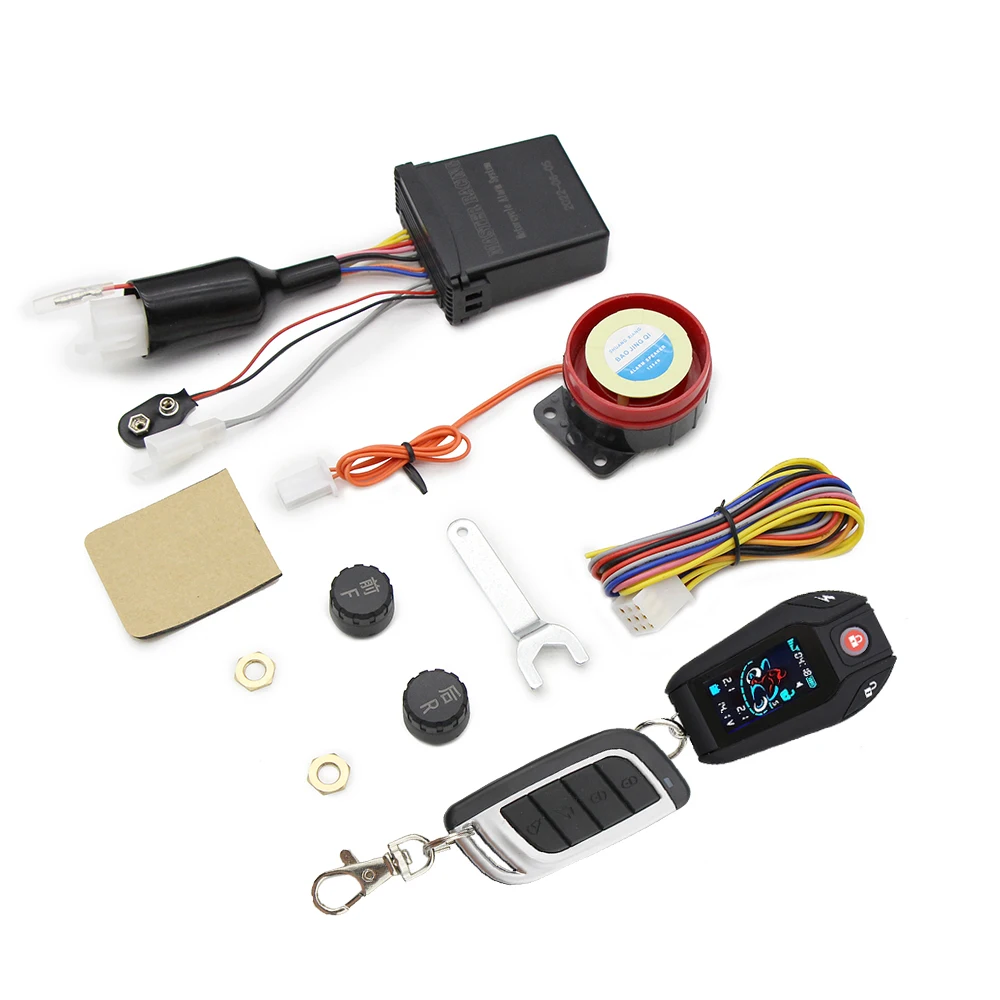 

Двусторонняя сигнализация для мотоцикла, ЖК-экран, противоугонная система безопасности, интеллектуальное определение, монитор давления в шинах, запуск двигателя без ключа