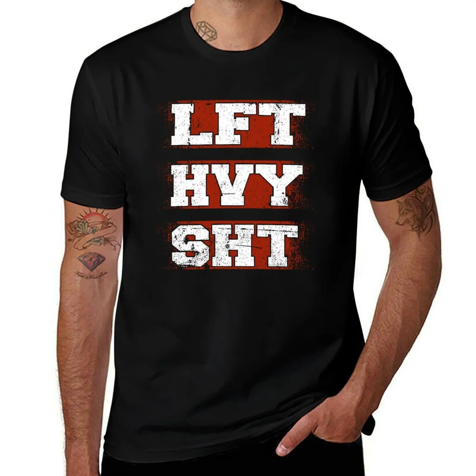 Фото Футболка Lft Hvy Sht для фитнеса и бодибилдинга, повседневная базовая футболка с коротким рукавом №1