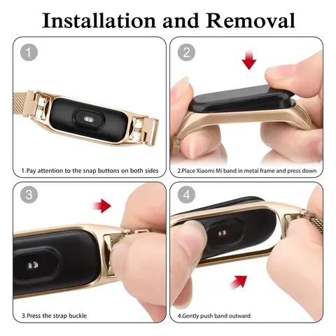 Металлический браслет CRESTED для Xiaomi Mi Band 3/4/5/6/7