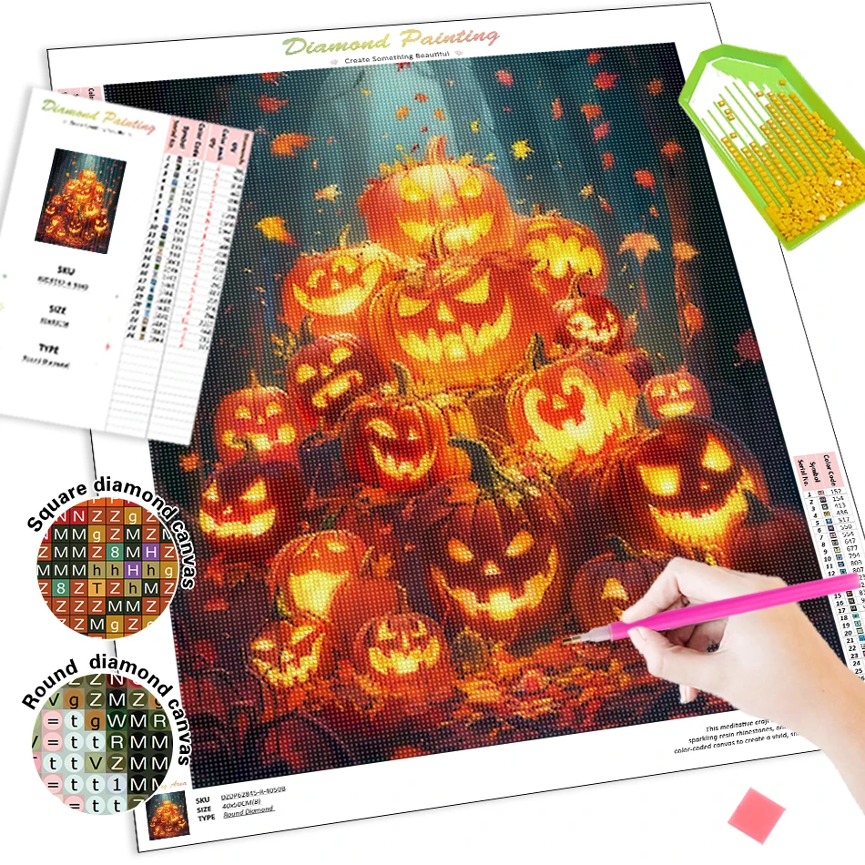 Алмазная живопись SDOYUNO художественный набор Хэллоуин тыква мультфильм простые