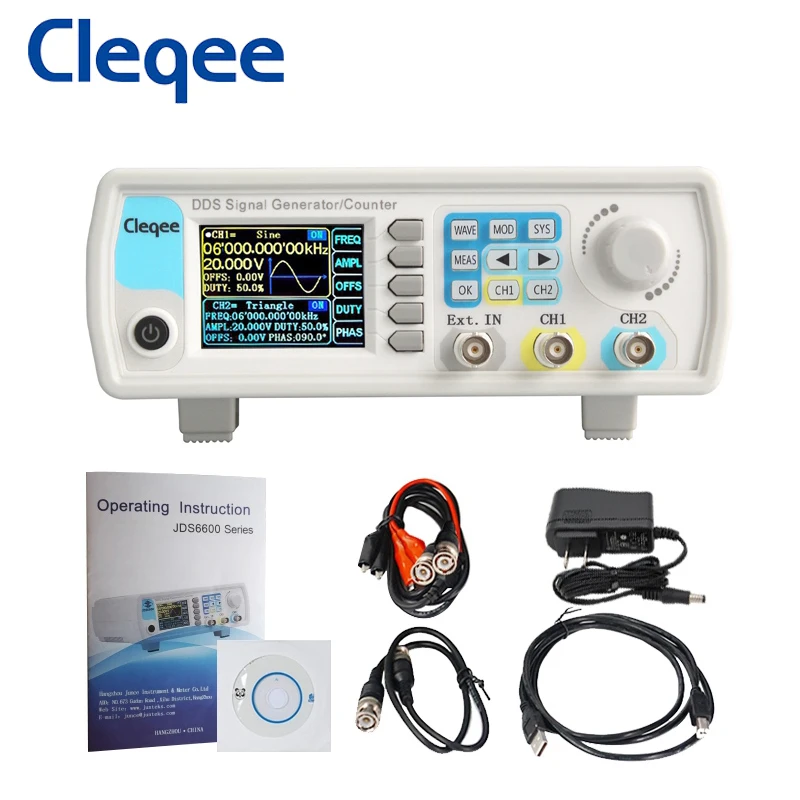 Cleqee JDS6600 15 МГц двухканальный DDS генератор сигналов произвольной формы частоты