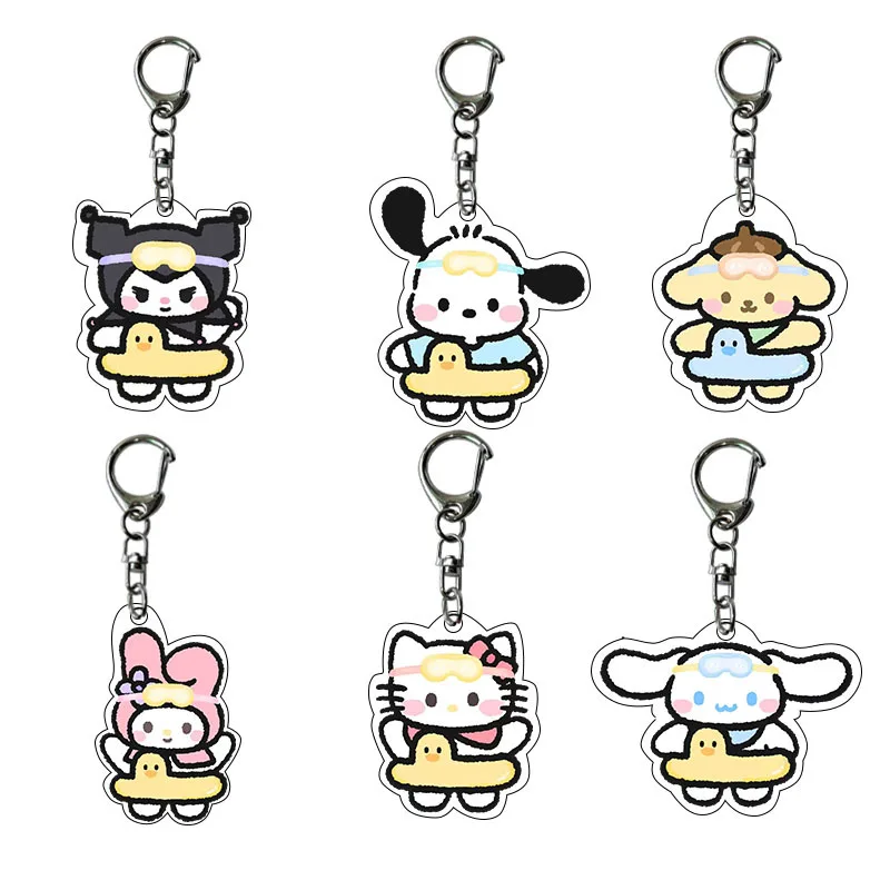 

Kawaii Kuromi My Melody брелок Подвеска мультфильм аниме милые сумки для девочек Ekyring декоративные аксессуары акриловые детские подарки игрушки