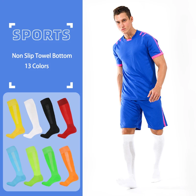 Non Slip Towel Bottom Solid Color High Tube Ball Socks Long Tube Sports Socks Men's Thickened Men's Football Socks Medias Futbol