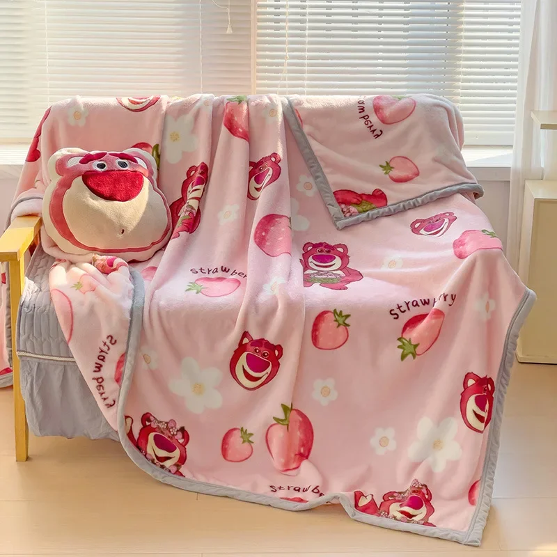 

Disney Baby Cartoon Blanket Kawaii Stitch Lotso Winnie Daisy Mickey Anime A Class Soft Fleece Children Siesta Bedding Blanket