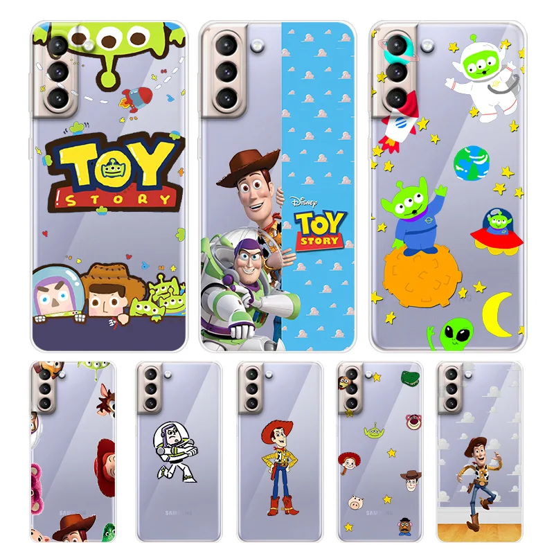 

Disney Cute Toy Story For Samsung Galaxy S22 S21 S20 FE Ultra S10e S10 S9 S8 S7 S6 Edge Plus Transparent Phone Case Capa