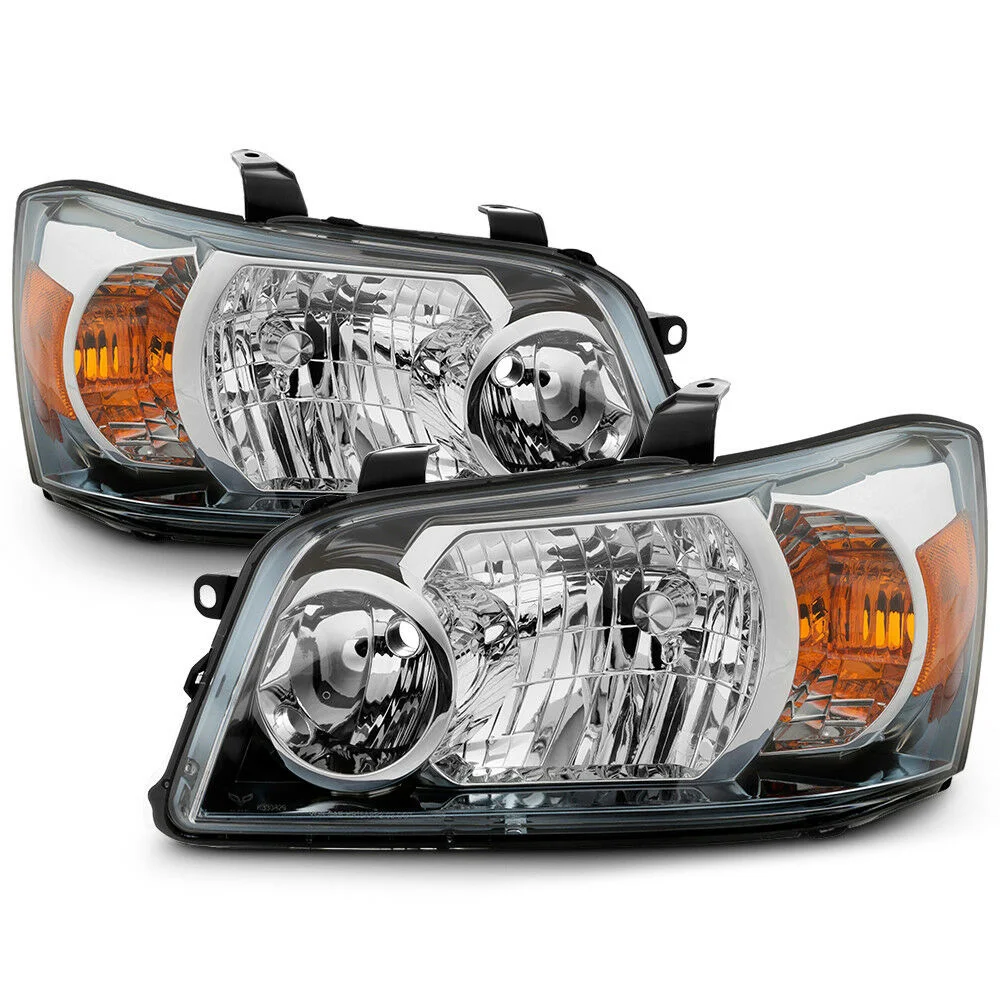 

For Toyota 01-07 Highlander Chrome Headlights Housing Headlamps Replacement Pair