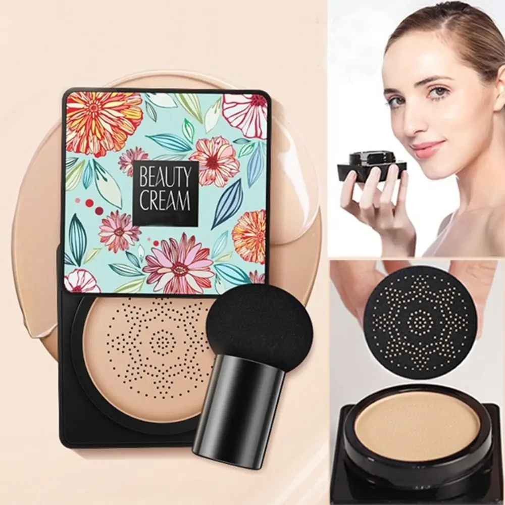 

Oil Control Facial Base Primer Concealer With Puff Sponge Foundation Mushroom Head Air Cushion BB&CC Cream Face Makeup