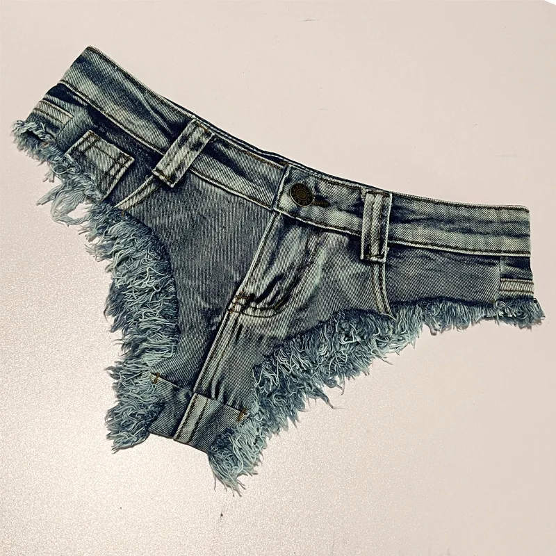 Jeans Shorts for Women Tight-fitting Slim Nightclub Pole Dancing Ultra-low Waist Shorts Sexy Hot Pants