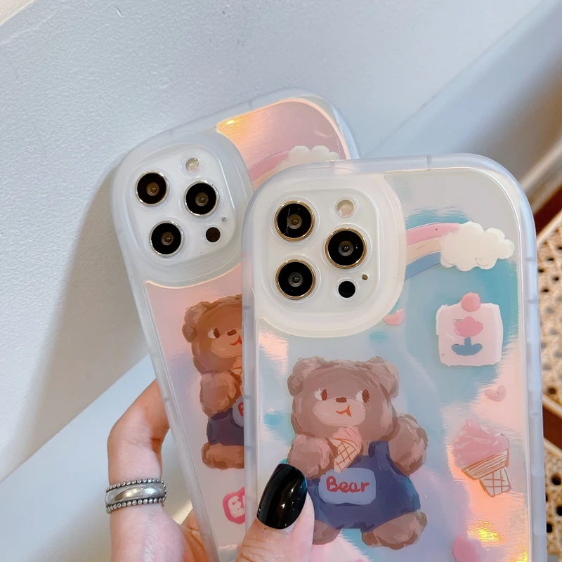 Роскошный блестящий чехол для телефона с лазерной мечтой IPhone 12 11 Pro Max XR XS 7 8 Plus X