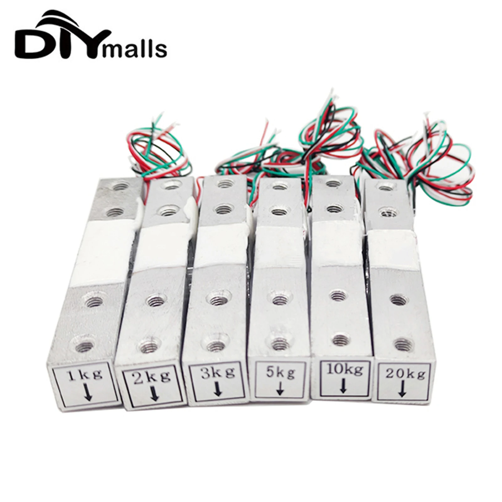 

DIYmalls 5pcs Micro Load Cell Weight Sensor Electronic Scale Aluminum Alloy Weighing Pressure Sensor 1KG 2KG 3KG 5KG 10KG 20KG