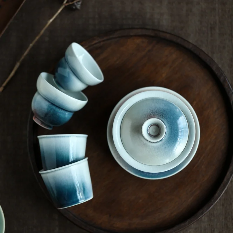 Qinlanliu Xianke Gaiwan набор цзиндэчжэньская печь, запеченный глазурованный чайный набор ручной работы, мастер-чашка 160