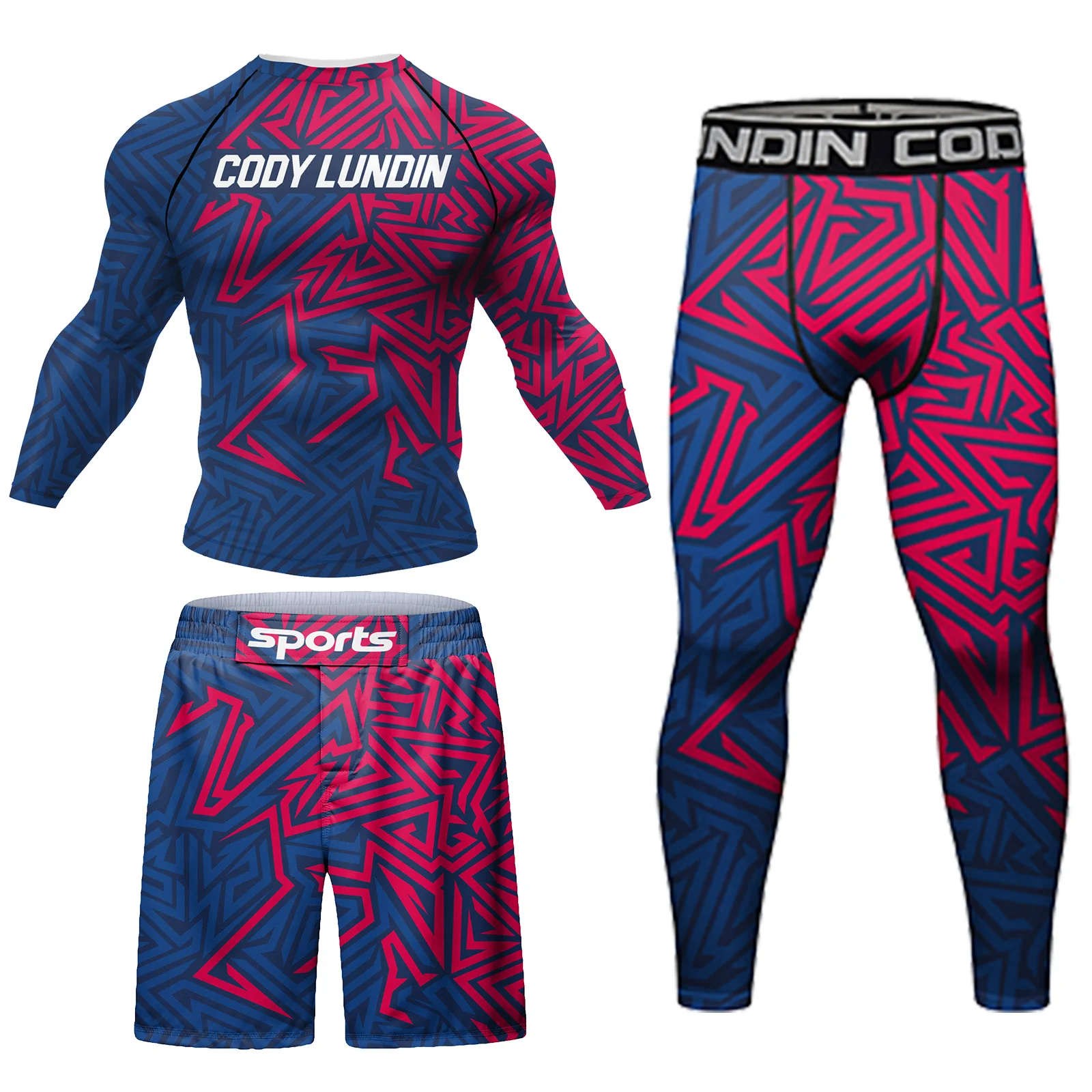 Cody Lundin Vivid Priting MMA Rash Guard 4 шт./компл. для мужчин бразильская рубашка Grappling No Gi