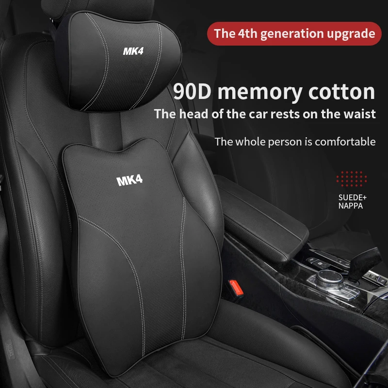 

Car Neck Pillow Adjustable Head Restraint 3D Auto Seat Pillows For Volkswagen MK4 Seat Covers Car Headrest Auto Parts