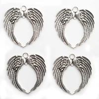 2pcs love heart angel wings big pendant connector for diy jewelry necklace backpack charms handmade making accessories