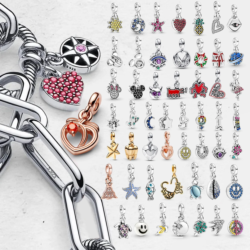 Breloque en argent regardé 925 pour femme, convient à Pandora original, pendentif plus proche, dent, planète bleue, mini pendentif, bijoux originaux, cadeau
