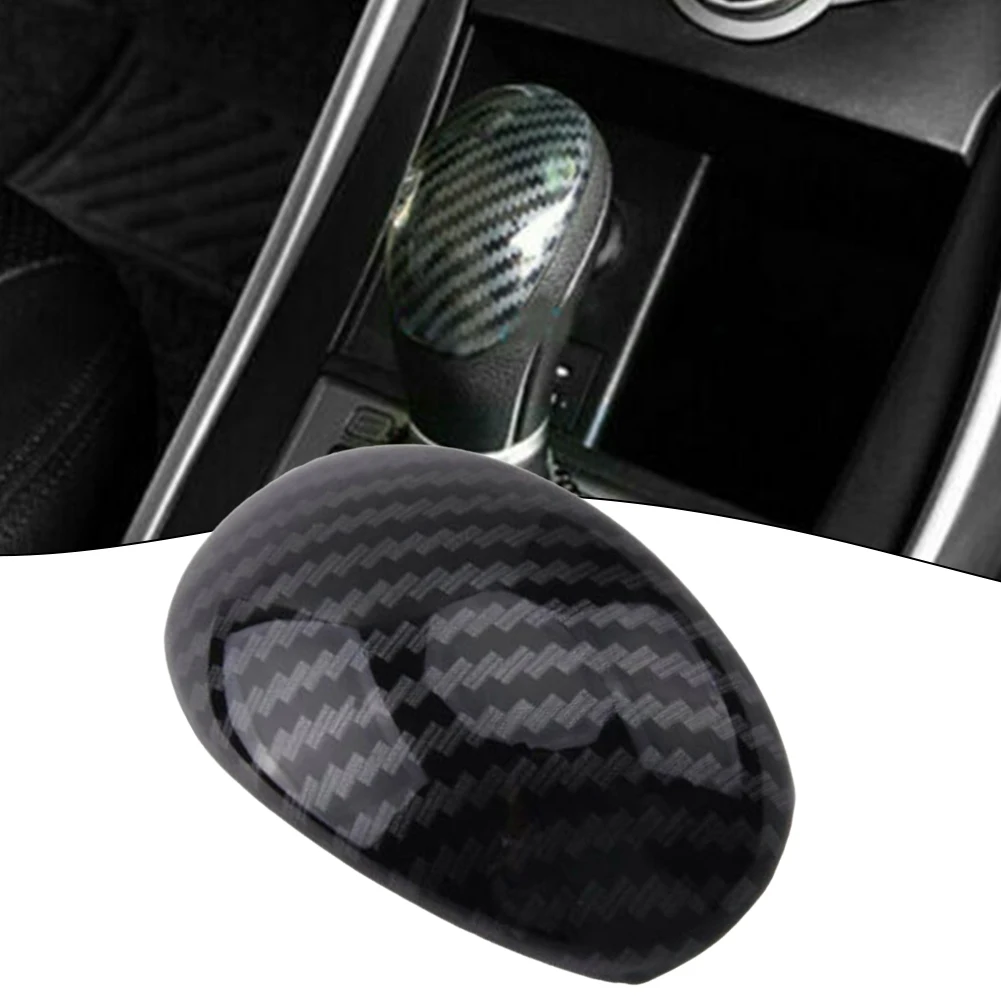 

Knob Trim Gearshift Knob Cover Car Accessories Black Car Styling Carbon Fiber Color For Hyundai Interior Auto Parts