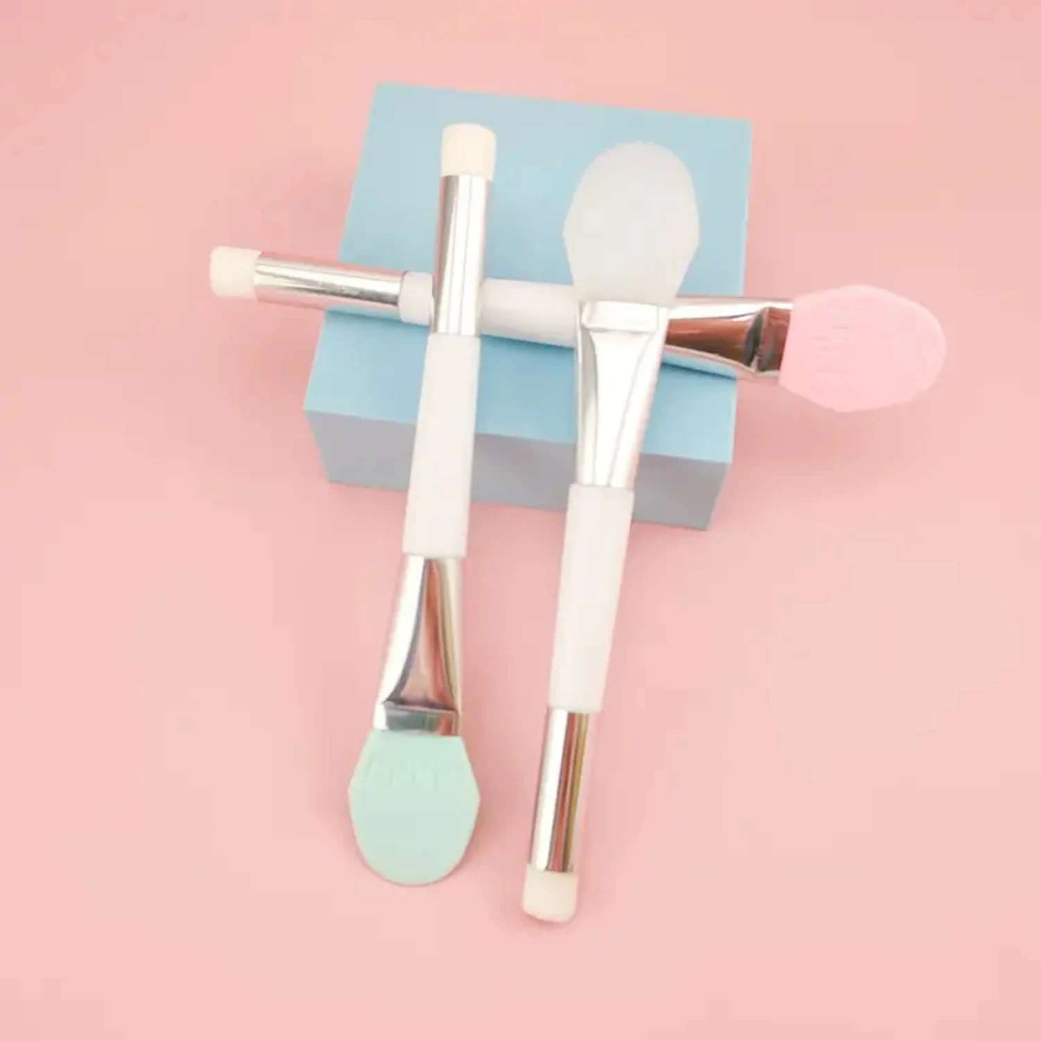 Мягкая двуглавая кисть для маски из силикагеля лица домашних грязевых масок —