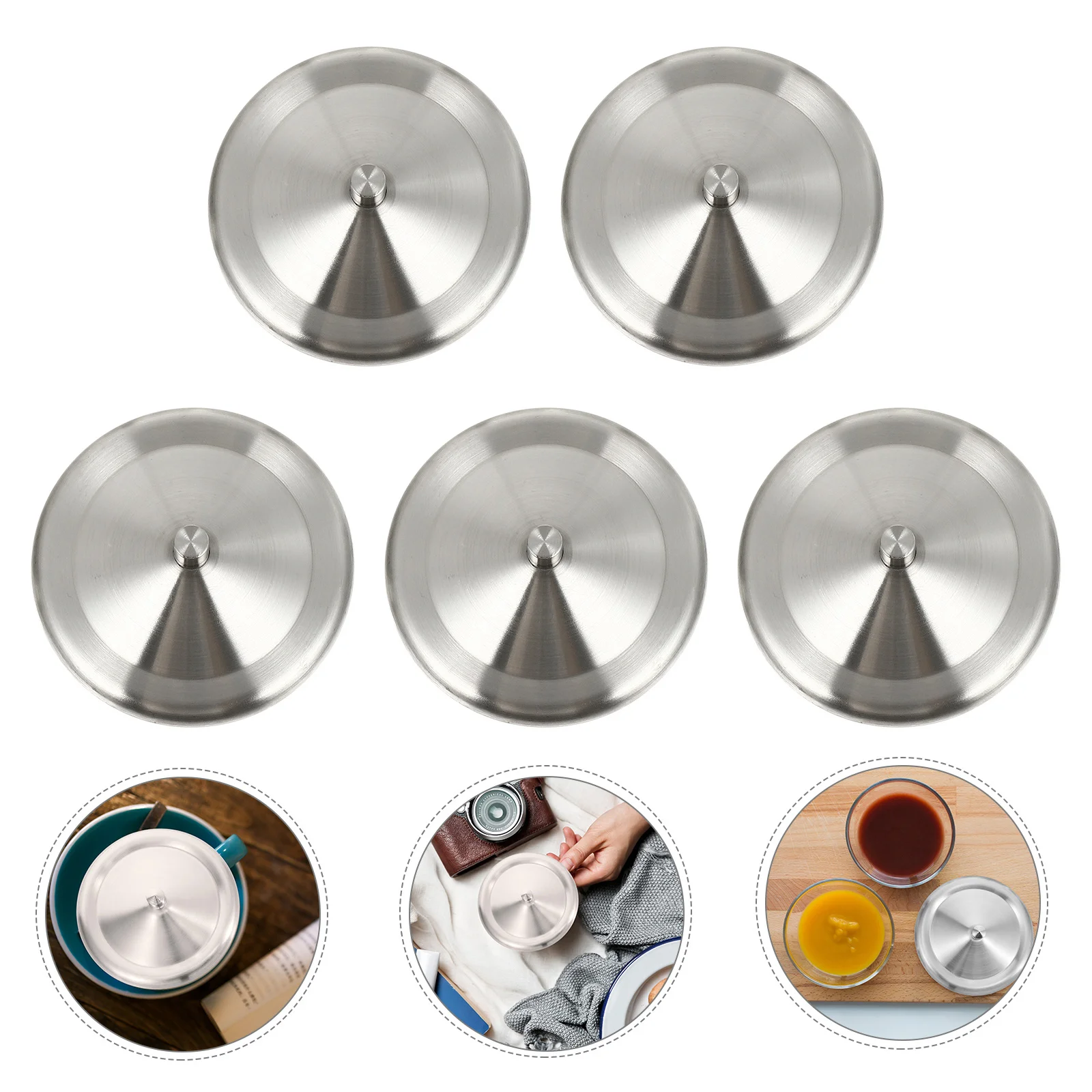 

Cup Cover Mug Lid Covers Lids Coffee Steel Drink Stainless Metal Tea Drinks Silicone Hot Cap Replacement Water Drinking Reusable