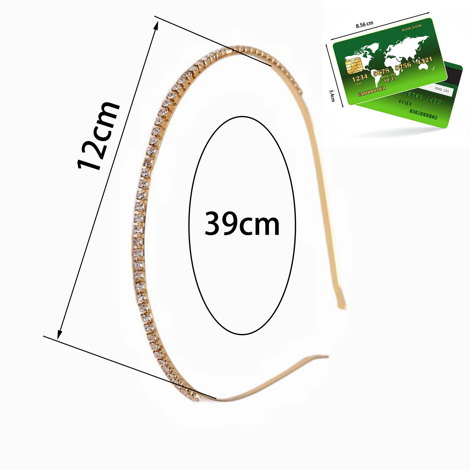 Женская повязка на голову с кристаллами Серебристая или золотистая элегантная